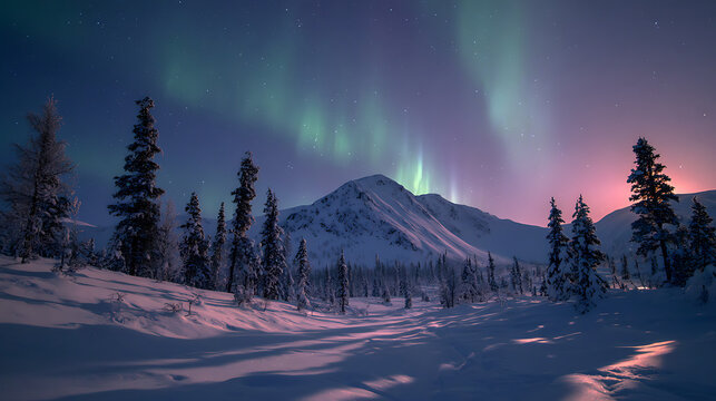An untouched snowfield under the soft glow of the northern lights (2)
