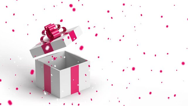 ideo, 4k, pacco, regalo, regalo di natale, nevicata, neve, sfondo, pacco aperto, verticale