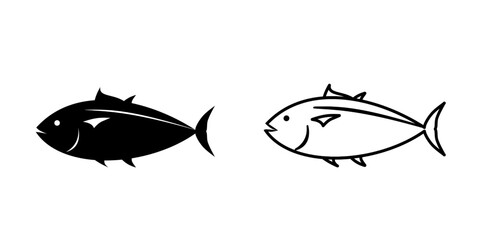 Tuna set icon isolated on white background.