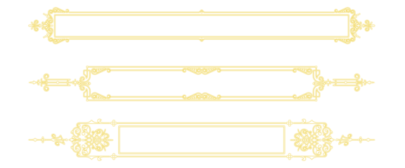 Golden frames ornaments decorative elements on black background