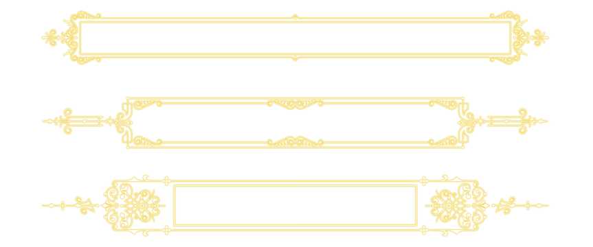 Golden frames ornaments decorative elements on black background - Powered by Adobe