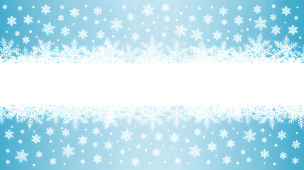 Sparkling snowflakes falling on a wintery blue background