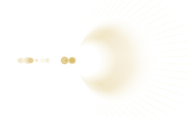 Horizontal Lens Flare with Central Glow and Prominent Separated Light Rings