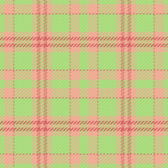 Dining tartan texture seamless, new year pattern plaid vector. Picnic fabric textile background check in green and orange colors.