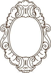 Baroque Oval Antique Frame