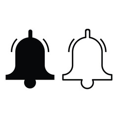 Set of Notification bell icon collection. Alarm symbol. Ringing bells symbol.