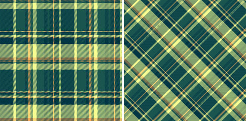 Textile tartan pattern of seamless check vector with a fabric background texture plaid. Set in space colors for geometric unique identity design.