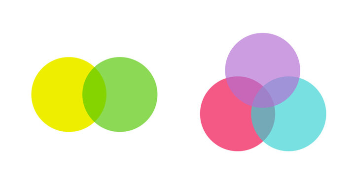 Venn diagrams. Circular schema and logic process illustration.