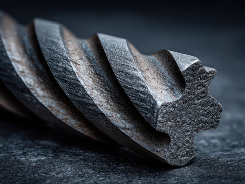 Extreme close-up of a gun barrel with spiral rifling