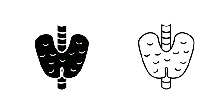 Thyroid set icon isolated on white background.