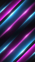 Vibrant Neon Diagonal Stripes Background: Dynamic Blue and Magenta Glowing Lines Pattern