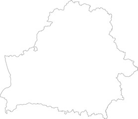 Belarus Map Isolated Outline Stroke Vector Map Editable