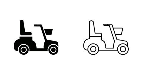 Mobility scooter set icon isolated on white background.