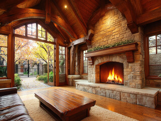 Naklejka premium Rustic room interior design