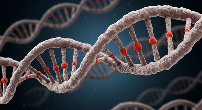 DNA helix structure, genetic code, biological science concept. - Powered by Adobe