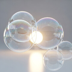 딱딱한 비눗방울이 서로 엉겨있는 모양