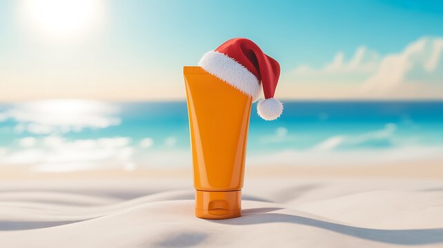 Festive Holiday Sunscreen for Tropical Christmas Celebrations at the Beach