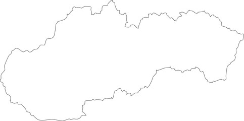 Slovakia Map Isolated Outline Stroke Vector Map Editable