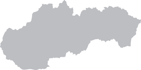 Slovakia Map Isolated Silhouette Grey Vector Map Editable