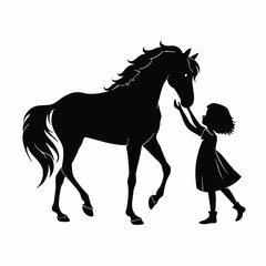 Girl and Horse Friendship Silhouette”