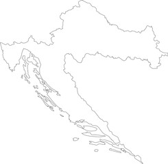 Croatia Map Isolated Outline Stroke Vector Map Editable