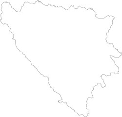  Bosnia and Herzegovina Map Isolated Outline Stroke Vector Map Editable