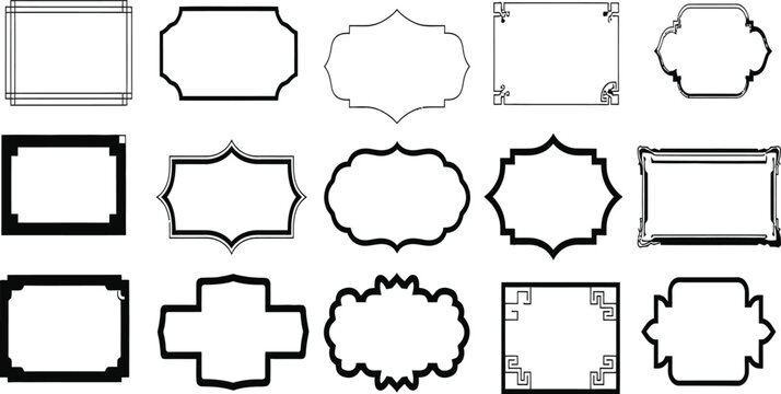 Collection of decorative frames and borders for invitations and graphic design
