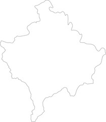 Obraz premium Kosovo Map Isolated Outline Stroke Vector Map Editable