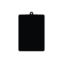 Simple black rectangular silhouette with a hanging loop