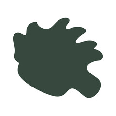 Abstract dark green splash shape for artistic designs and creative backgrounds
