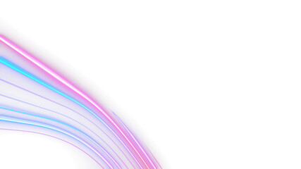 Abstract neon light lines in blue and pink, modern futuristic wall background