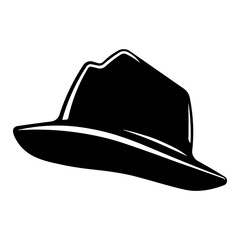 black silhouette of hat without background