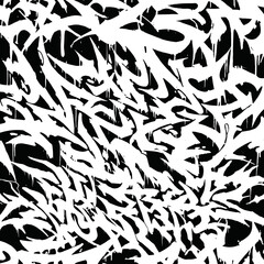 Vector pattern illustration of an abstract graffiti and tags oon the wall without background