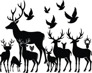 Naklejka premium silhouette of deer