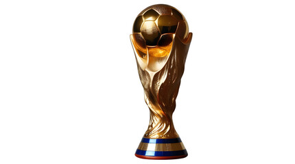Golden World Cup Trophy Isolated on Transparent Background