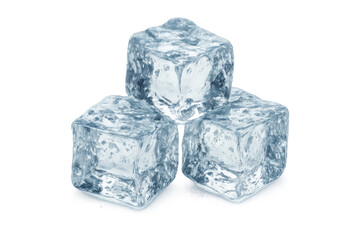 Ice cubes stacking, creating a chilling effect with transparent frozen water for refreshing drinks