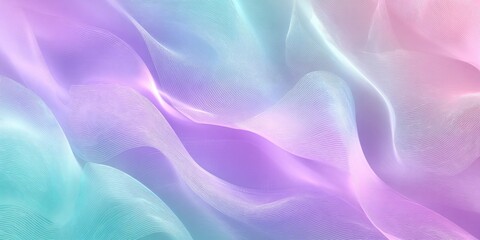 Obraz premium Soft flowing fabric in pastel colors, blending turquoise, lavender, and pink. Abstract and ethereal