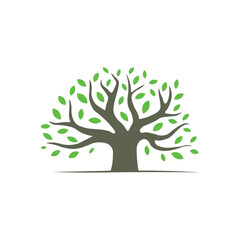 Obraz premium Colorful Green Tree Silhouette Vector design.