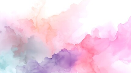 Fototapeta premium A mesmerizing cloud of watercolor paint blends pastel colors. The paint creates a soft, dreamy look.