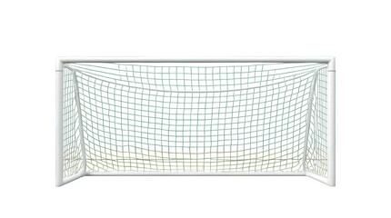 White Football Goal Post with Net on transparent background