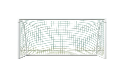 White Football Goal Post with Net on transparent background