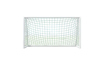 White Football Goal Post with Net on transparent background