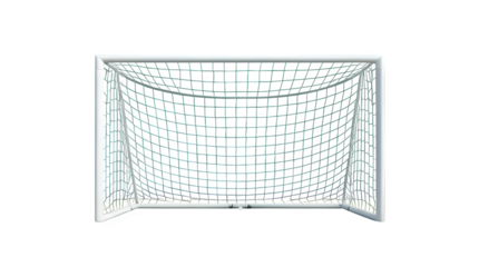 White Football Goal Post with Net on transparent background