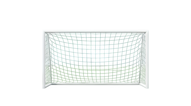 White Football Goal Post with Net on transparent background - Powered by Adobe
