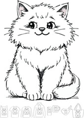 Obraz premium picture, clipart, drawing, illustration, Design, cat