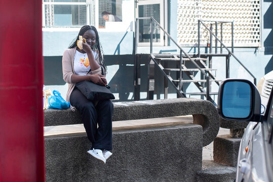 Two beautiful african girls taking a tour in the city