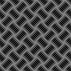 Geometrical seamless monochrome circle pattern background - abstract vector graphic design from rings