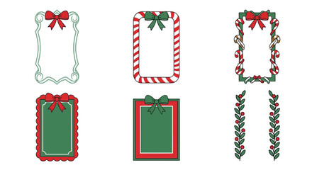Christmas frames borders vector clip art holiday design elements set