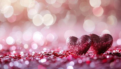 Elegant Valentine Hearts Background — Romantic Pink and Red Love Photography