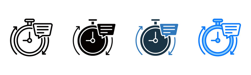 Response Time icon multiple style vector illustration